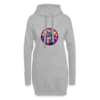 Drache Bier Comic - Hoodie-Kleid - Grau meliert - Vorne