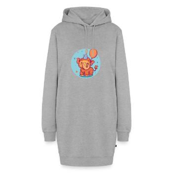 Bande dessinée d’anniversaire mammouth - Sweat-shirt à capuche long Femme - gris chiné - Devant