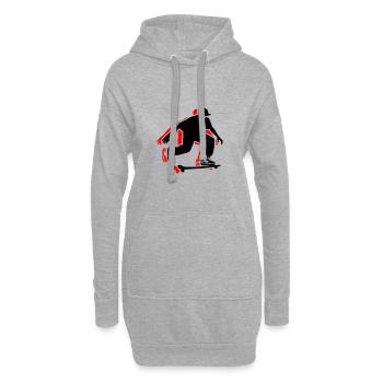 planche à roulettes homme symbole planche à roulettes - Sweat-shirt à capuche long Femme - gris chiné - Devant