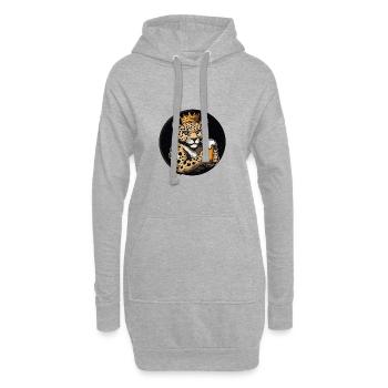 Leopard Bier Comic - Hoodie-Kleid - Grau meliert - Vorne