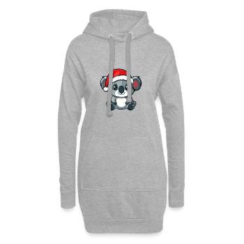 Koala Weihnachten Christmas - Hoodie-Kleid - Grau meliert - Vorne