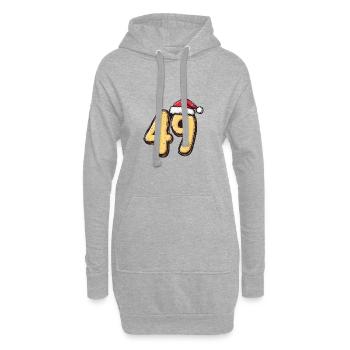 49 Zahl Weihnachten - Hoodie-Kleid - Grau meliert - Vorne