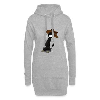Un pion hippie comme cow-boy avec un chapeau de cowboy - Sweat-shirt à capuche long Femme - gris chiné - Devant