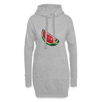 Wassermelone Pixel Gamer - Hoodie-Kleid - Grau meliert - Vorne