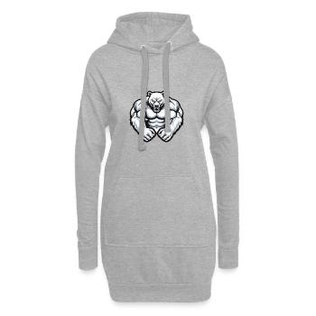 Ours polaire Muscles Musculation Ours polaire - Sweat-shirt à capuche long Femme - gris chiné - Devant