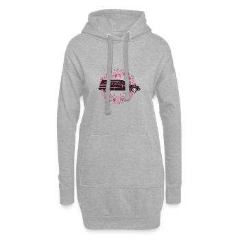 Corbillard funéraire de pompes funèbres - Sweat-shirt à capuche long Femme - gris chiné - Devant