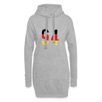 Maillot 94 Numéro Allemagne - Sweat-shirt à capuche long Femme - gris chiné - Devant