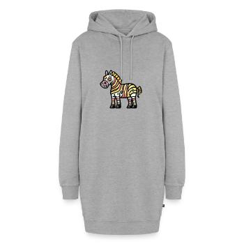 Zebra Halloween Comic Zombie - Hoodie-Kleid - Grau meliert - Vorne