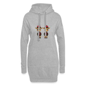 Giraffe Weihnachten Team - Hoodie-Kleid - Grau meliert - Vorne