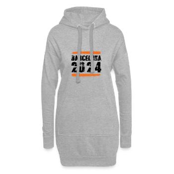 L’équipe de Barcelone 2024 - Sweat-shirt à capuche long Femme - gris chiné - Devant