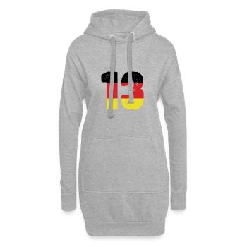 13 Numéro Jersey Allemagne - Sweat-shirt à capuche long Femme - gris chiné - Devant