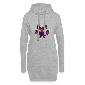 Fledermaus Halloween Cool - Hoodie-Kleid - Grau meliert - Vorne