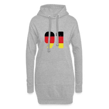 91 Numéro Jersey Allemagne - Sweat-shirt à capuche long Femme - gris chiné - Devant
