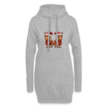 Pferd Weihnachten Team - Hoodie-Kleid - Grau meliert - Vorne