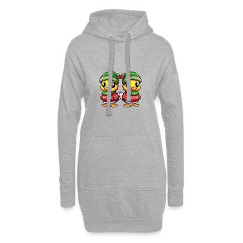 L’équipe de Noël des canards - Sweat-shirt à capuche long Femme - gris chiné - Devant