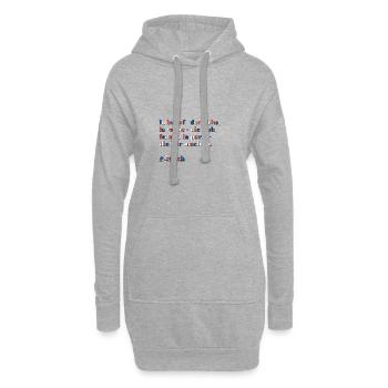 französische Merkhilfe/Eselsbrücke - Hoodie-Kleid - Grau meliert - Vorne