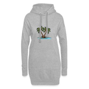 Palmen Insel Urlaub - Hoodie-Kleid - Grau meliert - Vorne