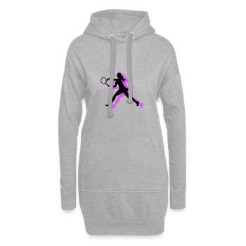 Tennis Spielerin Symbol - Hoodie-Kleid - Grau meliert - Vorne