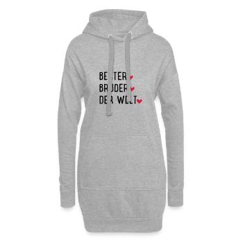 Bester Bruder der Welt - Hoodie-Kleid - Grau meliert - Vorne