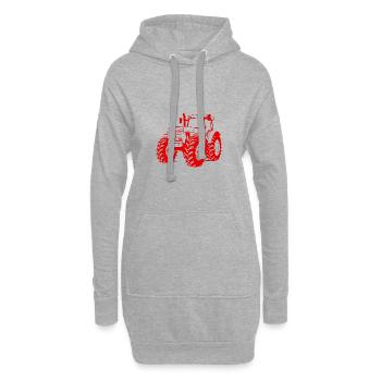 Traktor Symbol Farmer - Hoodie-Kleid - Grau meliert - Vorne