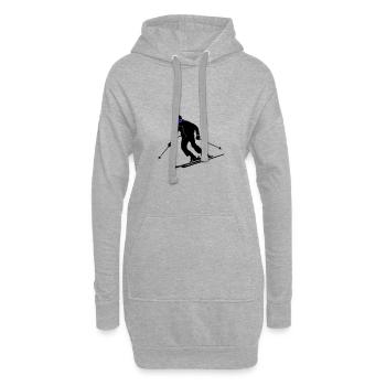 Ski Fahren Skiing Mann Symbol - Hoodie-Kleid - Grau meliert - Vorne