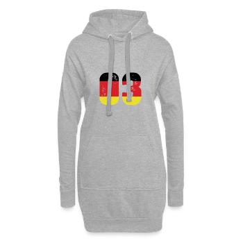 3 Zahl Trikot Deutschland - Hoodie-Kleid - Grau meliert - Vorne