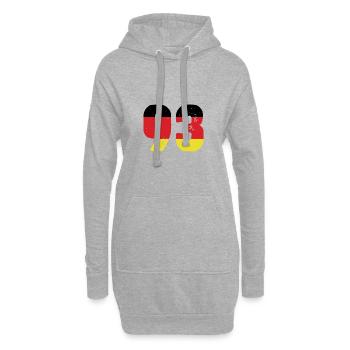 93 Numéro Jersey Allemagne - Sweat-shirt à capuche long Femme - gris chiné - Devant