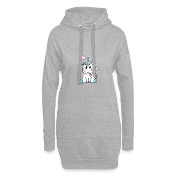 licorne, licorne, amour, coeur - Sweat-shirt à capuche long Femme - gris chiné - Devant