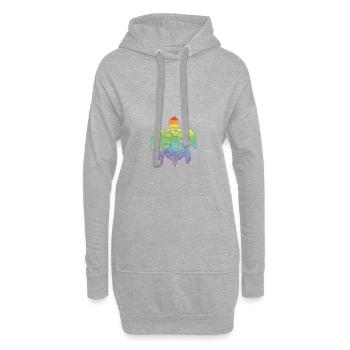 Regenbogen - Schildkröte - Hoodie-Kleid - Grau meliert - Vorne