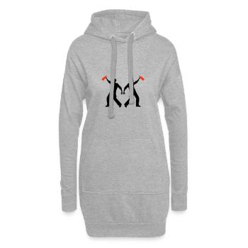Bier Trinken Silhouette - Hoodie-Kleid - Grau meliert - Vorne