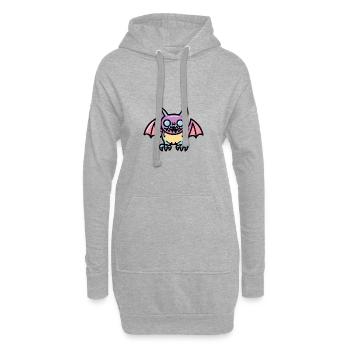Fledermaus Halloween Comic Lustig - Hoodie-Kleid - Grau meliert - Vorne