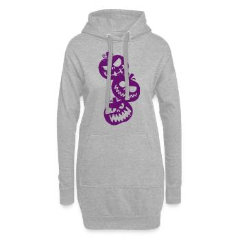 Happy halloween - Sweat-shirt à capuche long Femme - gris chiné - Devant