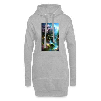 Ethereal fantasy cottage in nature - Hoodie Dress - heather grey - Front