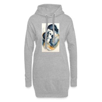 Couple en lignes de noir et d’or - Sweat-shirt à capuche long Femme - gris chiné - Devant