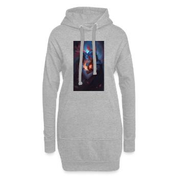 Dämonen Fantasy Liebesszene - Hoodie-Kleid - Grau meliert - Vorne