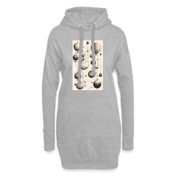 Moment von Kugeln und Linien - Hoodie-Kleid - Grau meliert - Vorne