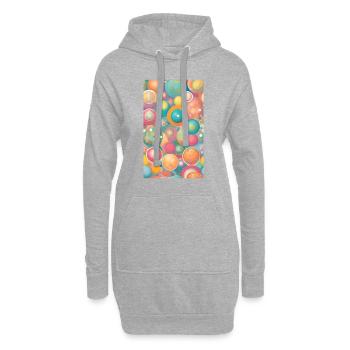 Milde Kreise & Formen - Hoodie-Kleid - Grau meliert - Vorne