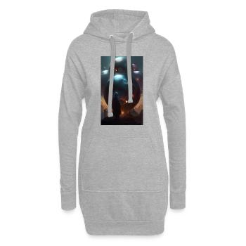Mysteriöser Zauberer der Formen und Kugeln - Hoodie-Kleid - Grau meliert - Vorne