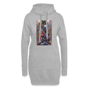 Portrait de famille de groupe ai - Sweat-shirt à capuche long Femme - gris chiné - Devant