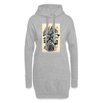 Famille LGBTQ+ à l’encre - Sweat-shirt à capuche long Femme - gris chiné - Devant