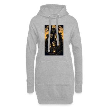 Portrait de famille d’horreur vintage - Sweat-shirt à capuche long Femme - gris chiné - Devant