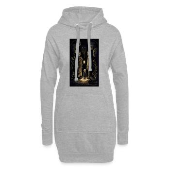 Spooky family gathering - Hoodie Dress - heather grey - Front