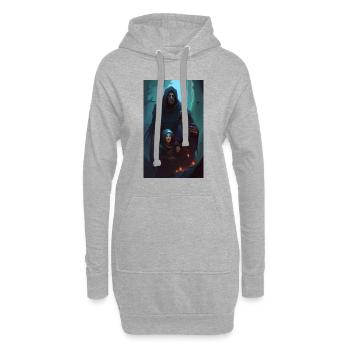 Sombre famille médiéval fantastique - Sweat-shirt à capuche long Femme - gris chiné - Devant