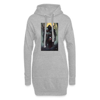 Portrait de famille dark fantasy - Sweat-shirt à capuche long Femme - gris chiné - Devant