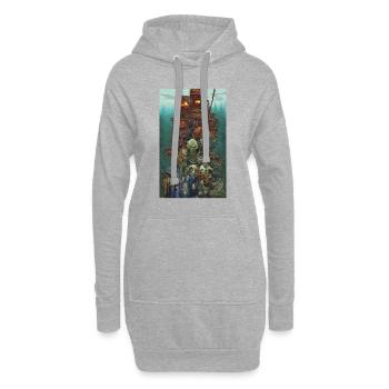 Représentation abstraite du paysage familial cauchemardesque - Sweat-shirt à capuche long Femme - gris chiné - Devant