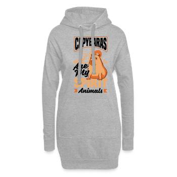Capybara Nagetiere Capybaras sind meine Geisttiere - Hoodie-Kleid - Grau meliert - Vorne