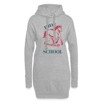 geboren um zu reiten zur Schule gezwungen - Hoodie-Kleid - Grau meliert - Vorne
