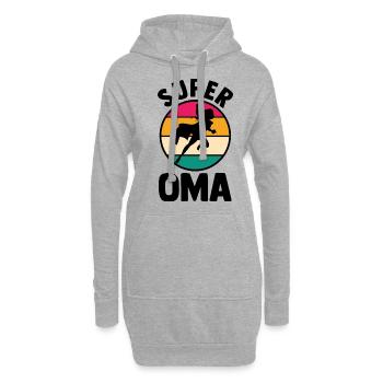 Großmutter Oma - Hoodie-Kleid - Grau meliert - Vorne