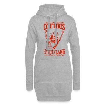 Cottbus Tradition Football Cadeau - Sweat-shirt à capuche long Femme - gris chiné - Devant