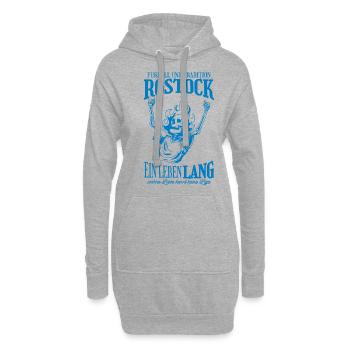 Rostock Tradition Fußball Geschenk - Hoodie-Kleid - Grau meliert - Vorne